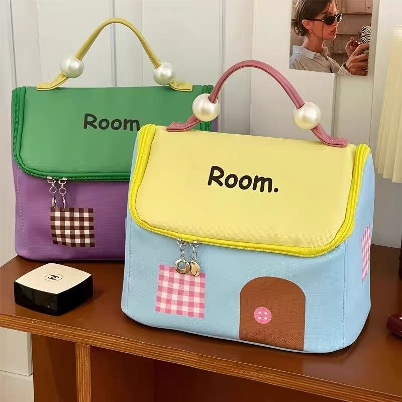 Makeup bag Women's cosmetics storage bag portable large-capacity waterproof toiletry bagsubdivision