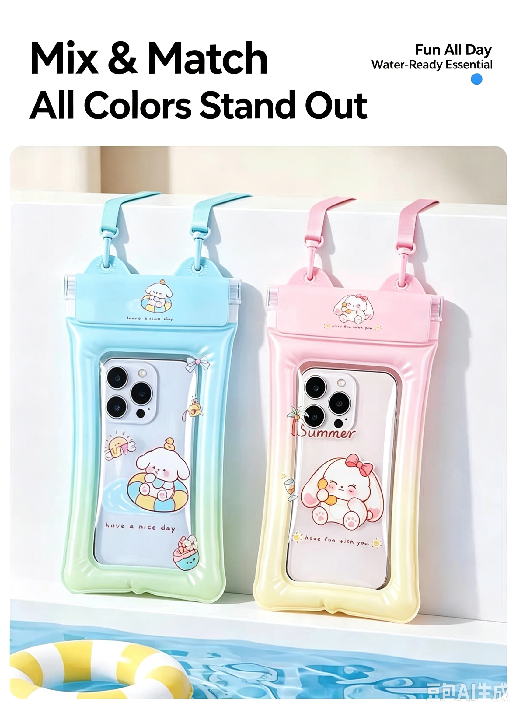 Mobile phone waterproof bag can be touched screen swimming special waterproof sealing can cross the lanyard to take photos drifting snorkeling airbaag cover