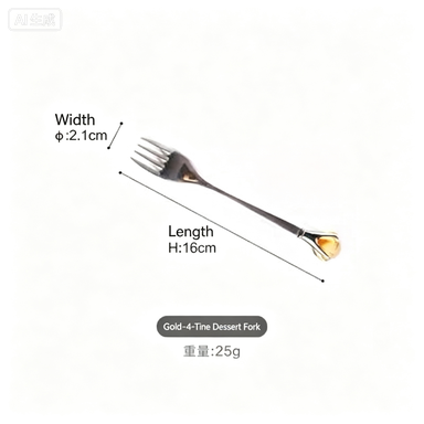 Authentic diamond stainless steel long handle stirring spoon coffee spoon cute crystal dessert spoon fruit fork cake fork