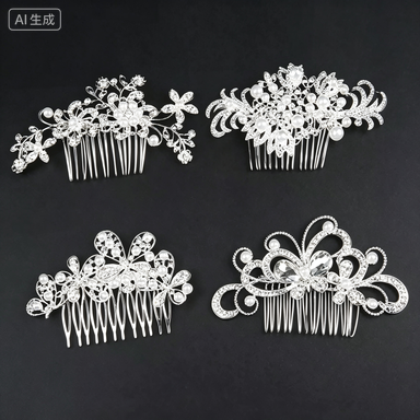 European and American bridal headdress rhinestone hair comb international station hot-selling pearl flower hair ornament bridesmaid jewlry hairpin comb