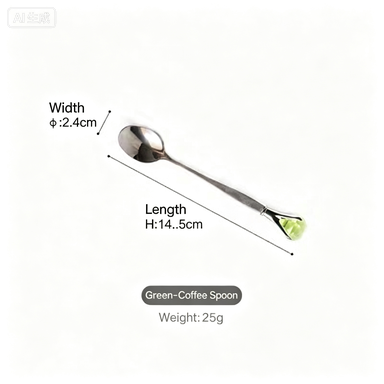 Authentic diamond stainless steel long handle stirring spoon coffee spoon cute crystal dessert spoon fruit fork cake fork