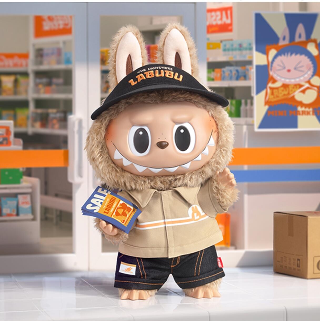 The Naughty Cashier or Manager labubu Wacky Mart series limited Vinyl Plush (Cat172)