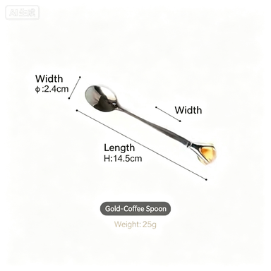 Authentic diamond stainless steel long handle stirring spoon coffee spoon cute crystal dessert spoon fruit fork cake fork
