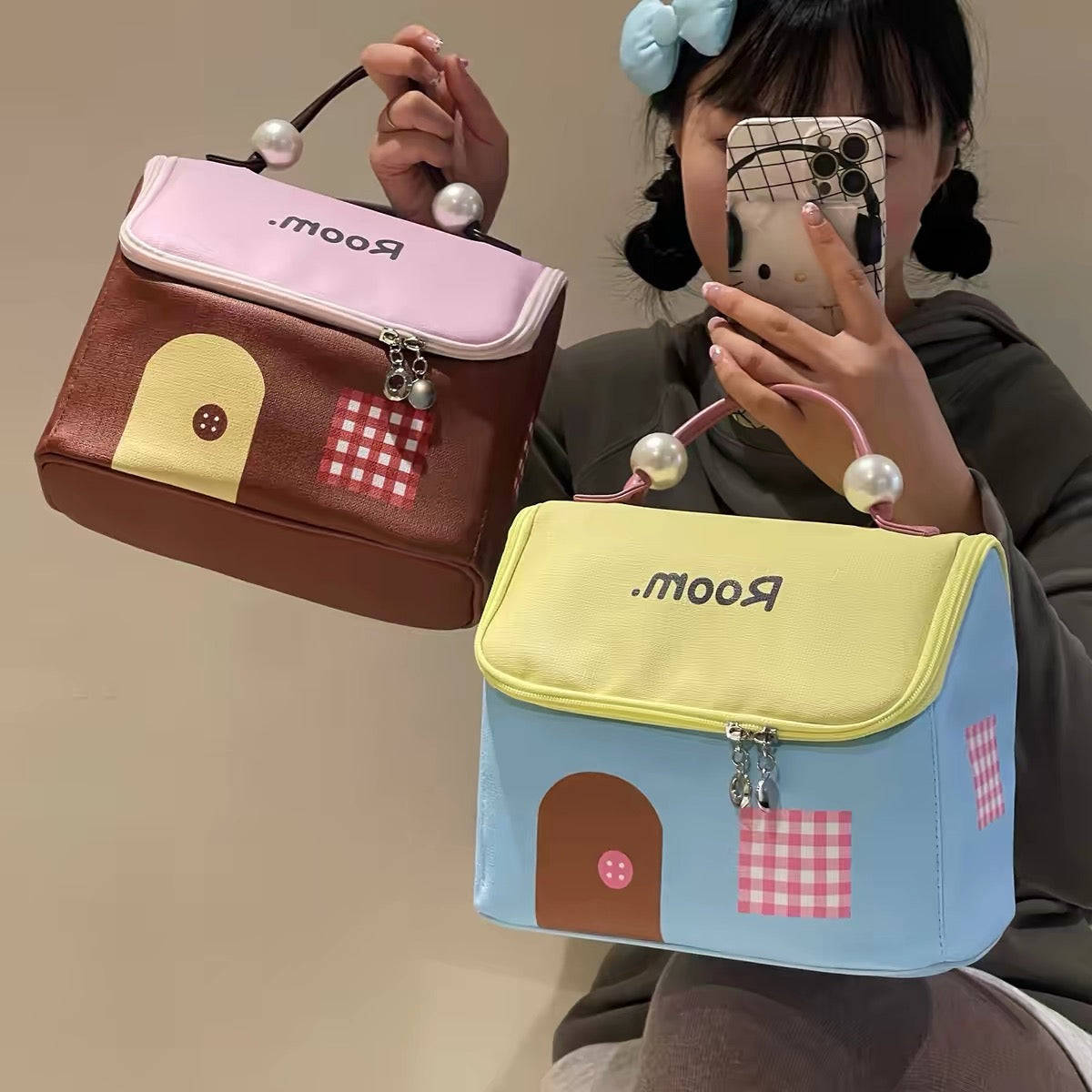 Makeup bag Women's cosmetics storage bag portable large-capacity waterproof toiletry bagsubdivision