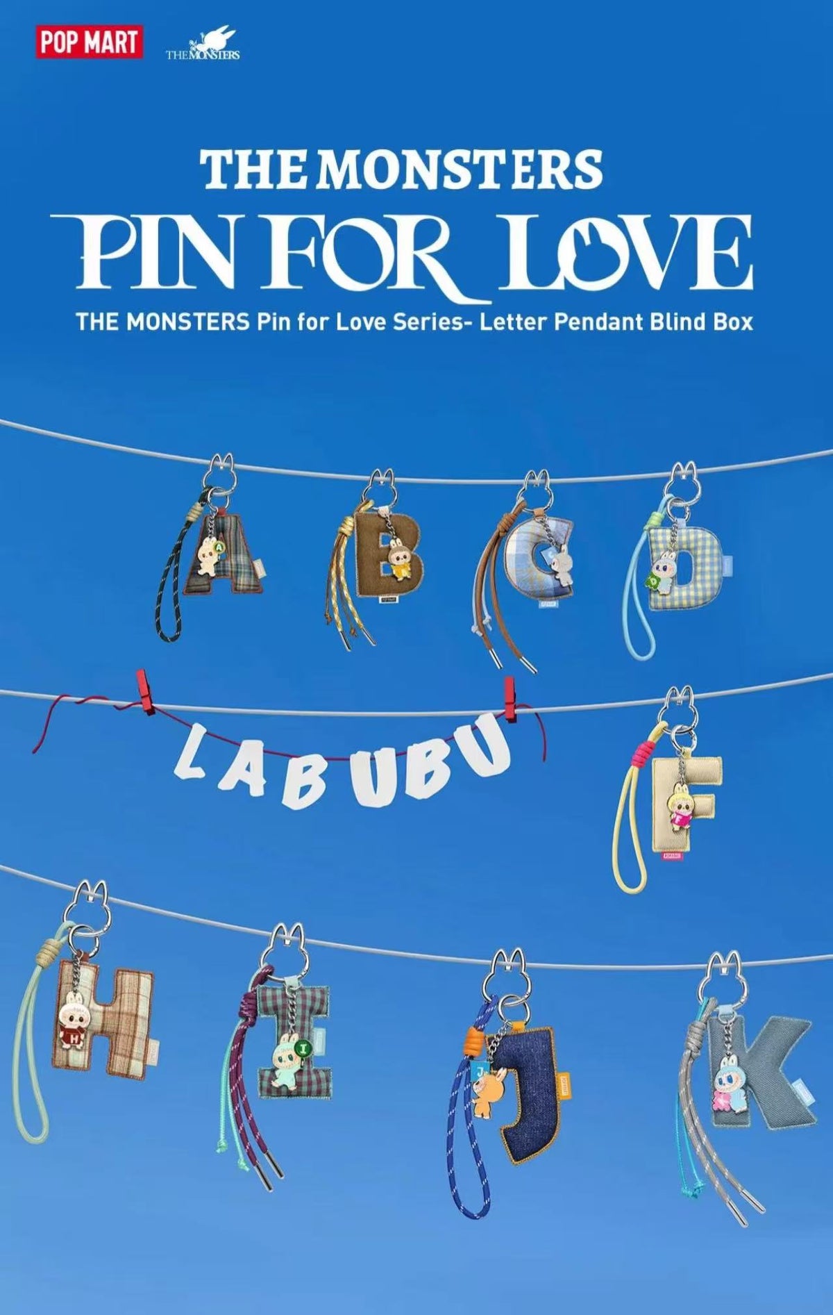 THE MONSTER Pin for Love Series-Letter Pendant Blind Box(preorder)